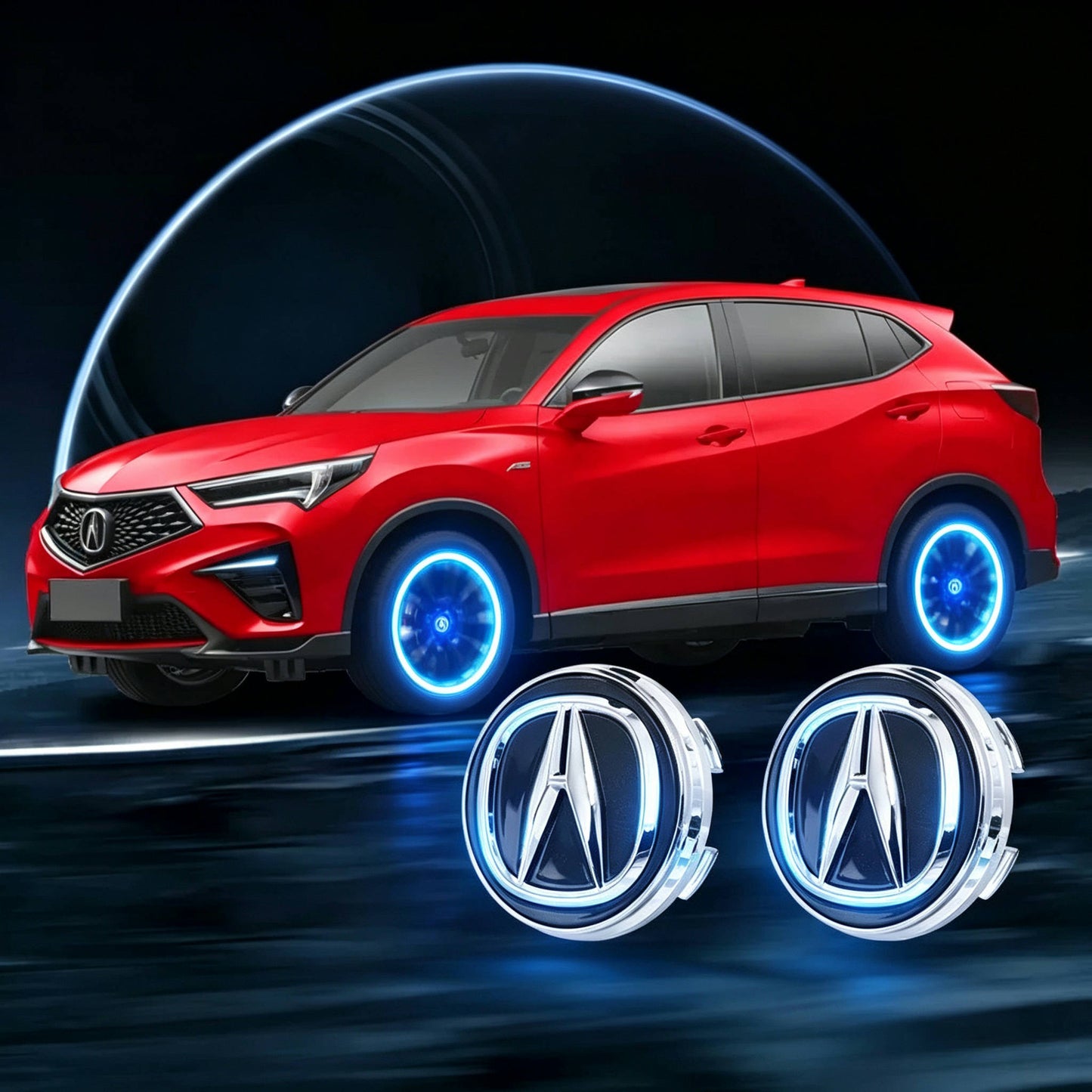 4PCS Self-powered Car Wheel Hub Floating Center Caps