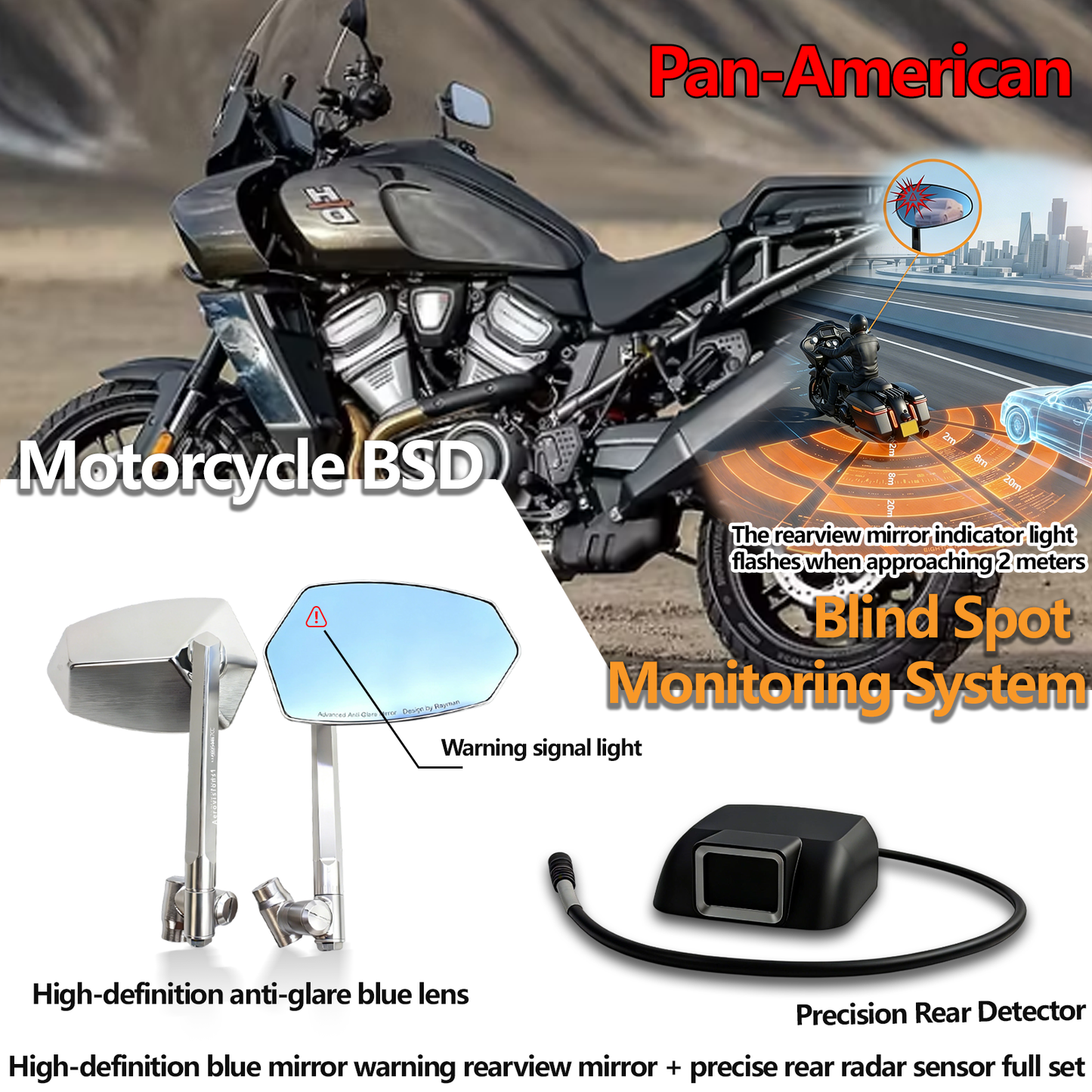 Harley Safety Radar Mirror