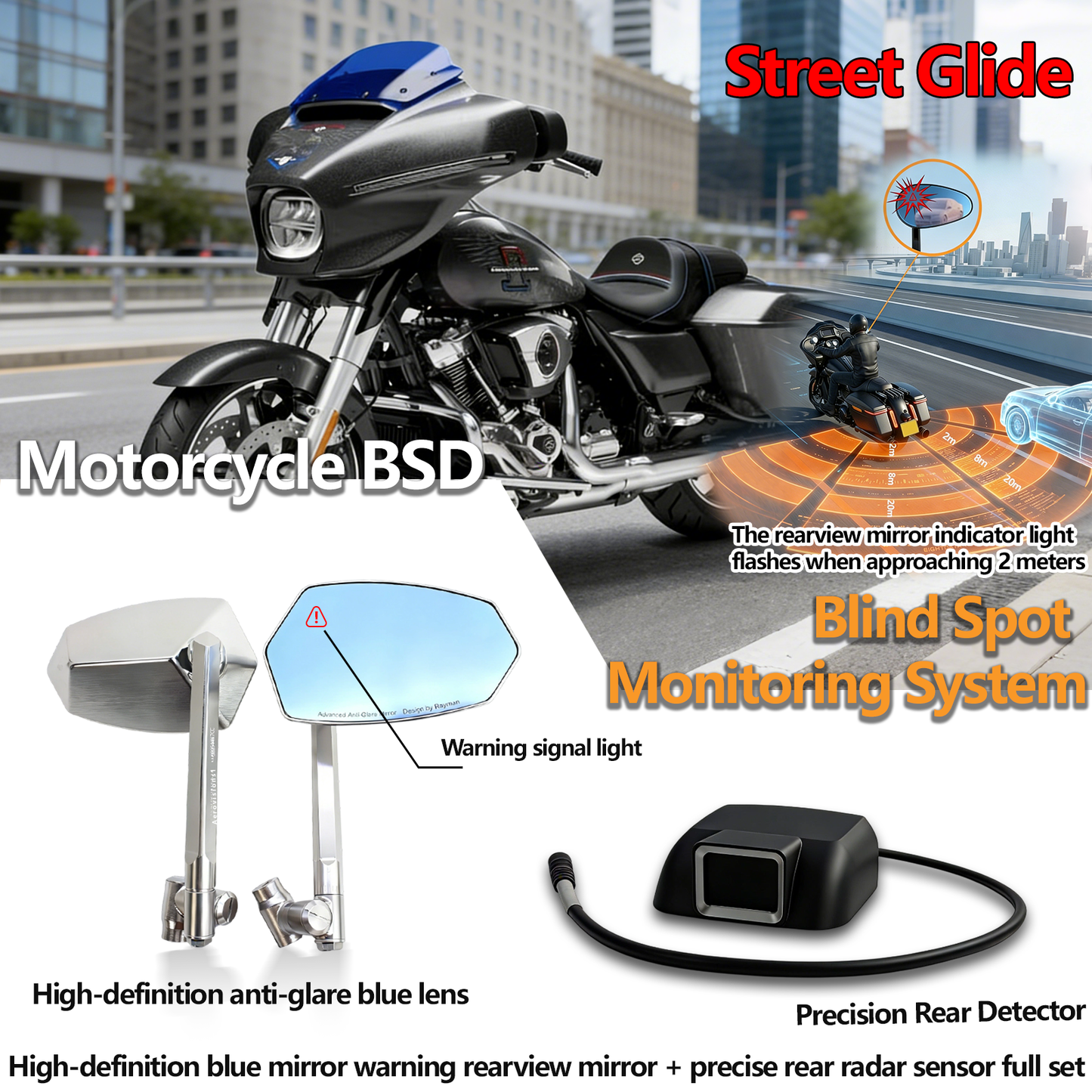 Harley Safety Radar Mirror