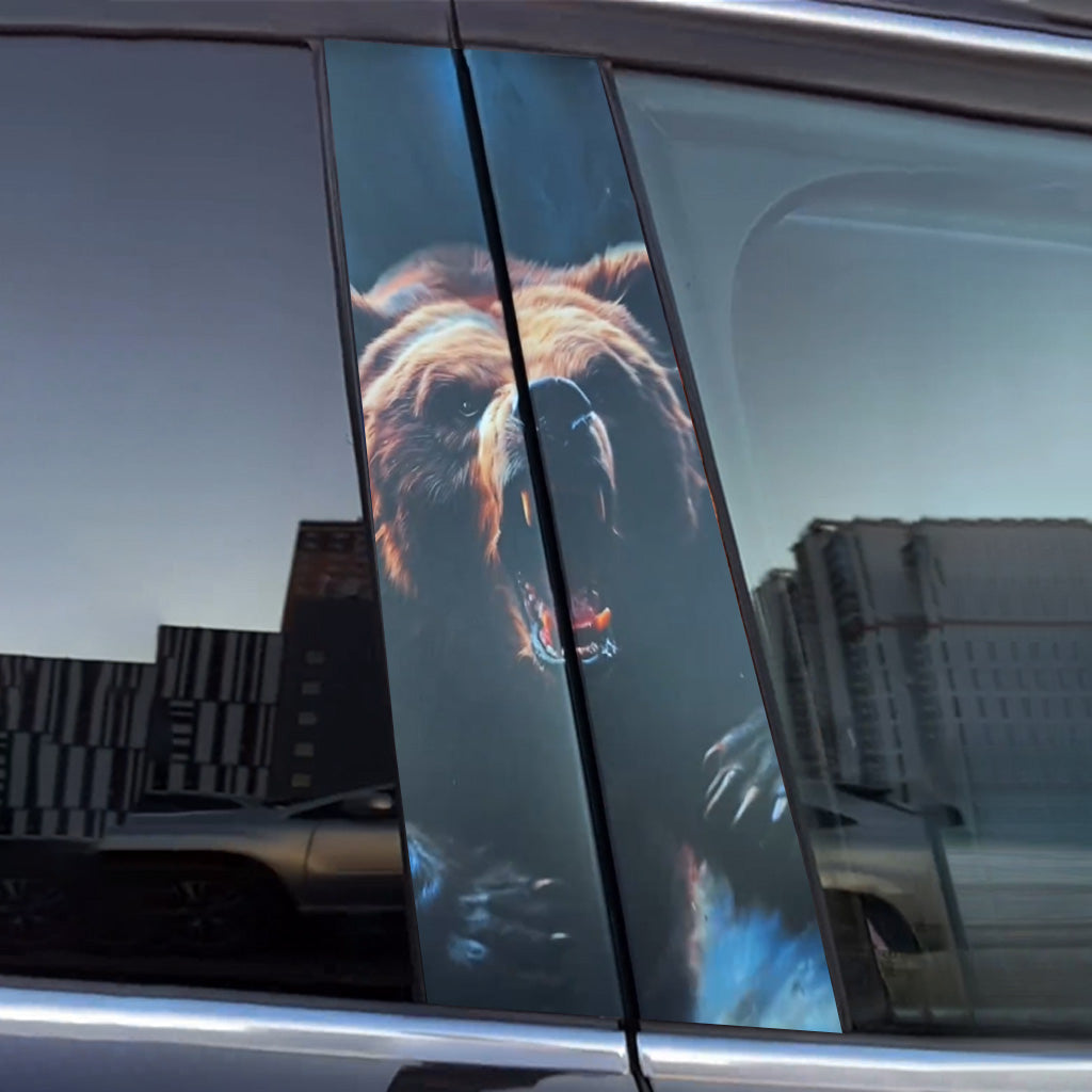 cool brown bear car stickers