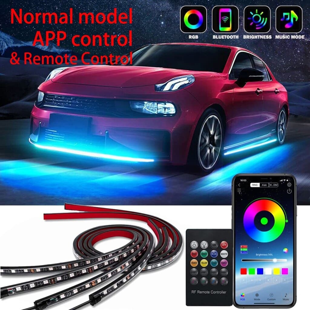 purple or blue under car lights